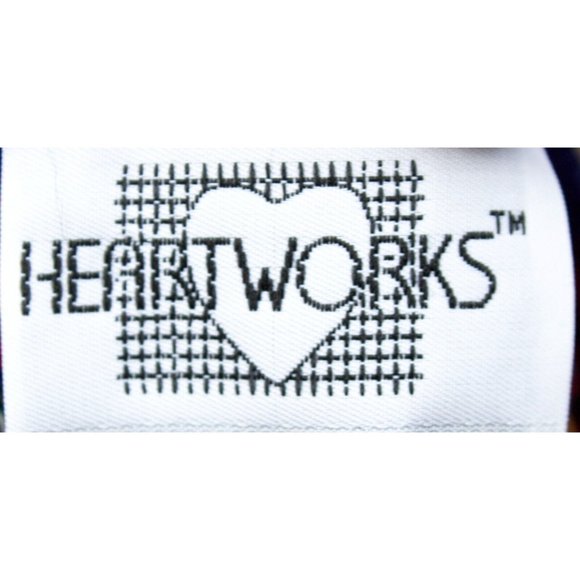 Vintage 80s Heartworks Sweater Striped Roses Checkered Long Size Medium Preppy - Picture 8 of 11